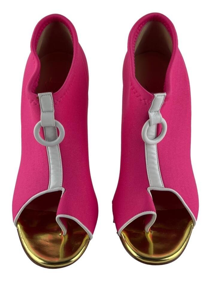 Christian Louboutin Pink Open-Toe Women's Booties 37.5